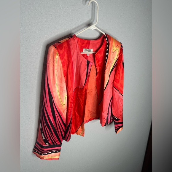 Yolanda LORENTE silk hand painted jacket women’s size small - Picture 2 of 6